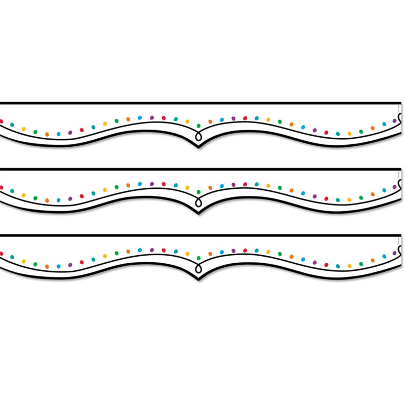 Color Dotted Swirl EZ Border, Bulletin Board Border, 48 Feet Per Pack, 3 Packs
