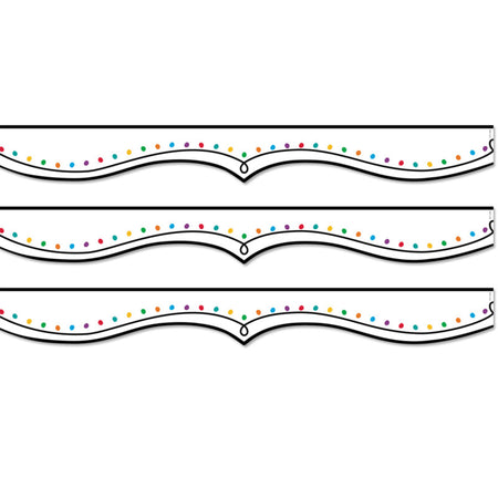 Color Dotted Swirl EZ Border, Bulletin Board Border, 48 Feet Per Pack, 3 Packs