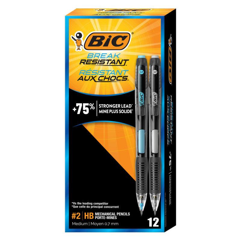 Break Resistant No. 2 Mechanical Pencils with Erasers, 0.7 mm, 12 Count