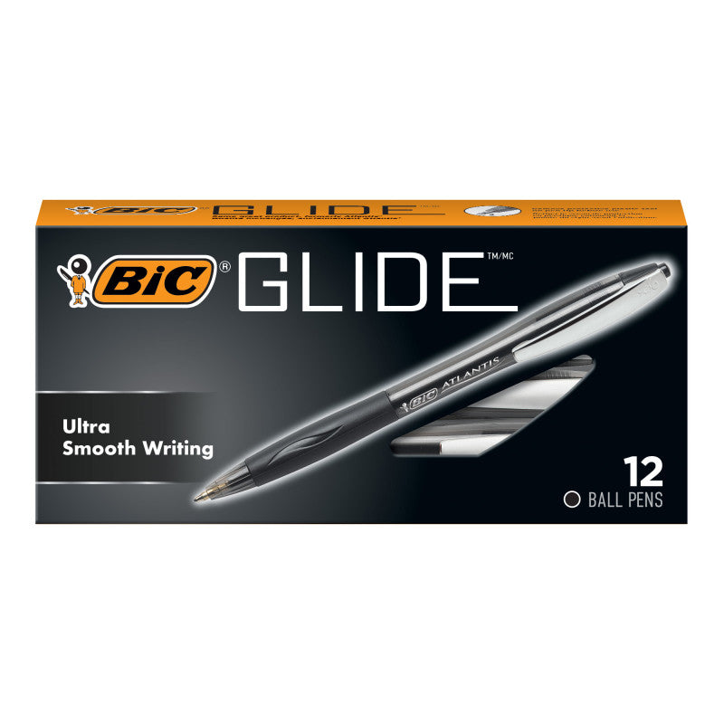 Glide&trade; Retractable Ball Pen, Medium Point (1.0 mm), Black, 12-Count