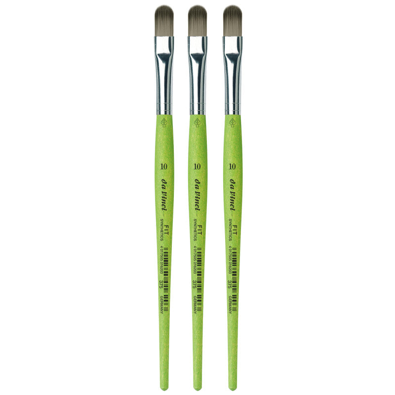 FIT Synthetics Student Brush, Synthetic, Acrylic & Tempera, Filbert, Series 375, Size 10, Pack of 3