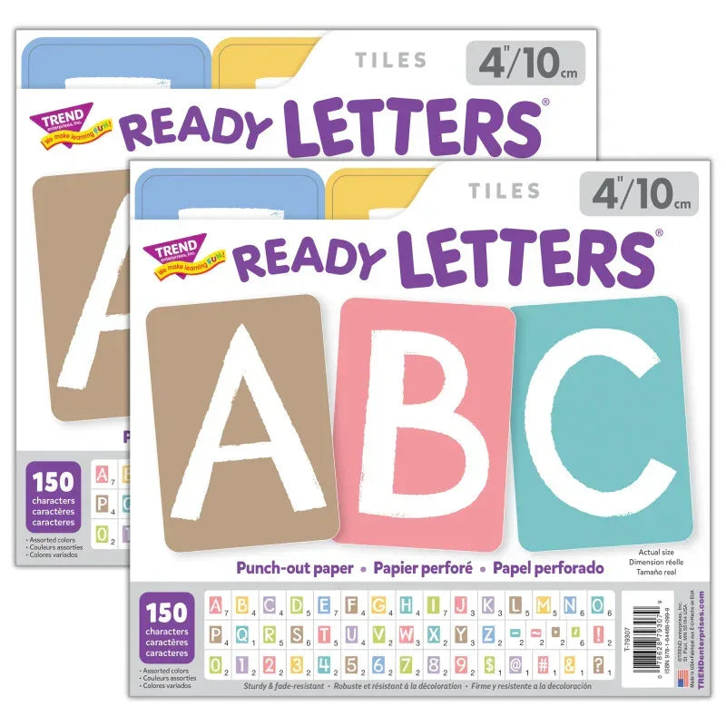 Garden Path 4" Tiles Uppercase Ready Letters&reg;, 150 Pieces Per Pack, 2 Packs