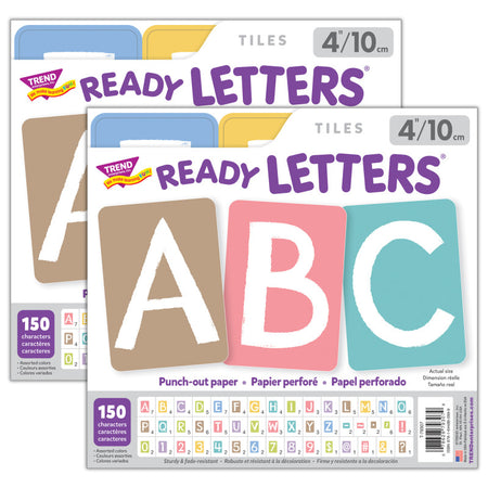 Garden Path 4" Tiles Uppercase Ready Letters&reg;, 150 Pieces Per Pack, 2 Packs