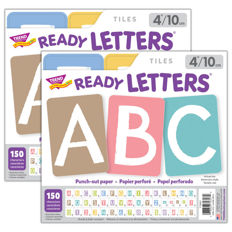 Garden Path 4" Tiles Uppercase Ready Letters&reg;, 150 Pieces Per Pack, 2 Packs