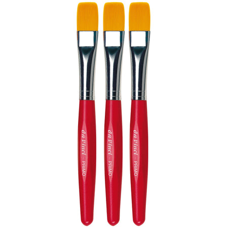 PRIMO Preschool Brush, Synthetic, Tempera, Flat, Series 354R, Size 12, Pack of 3