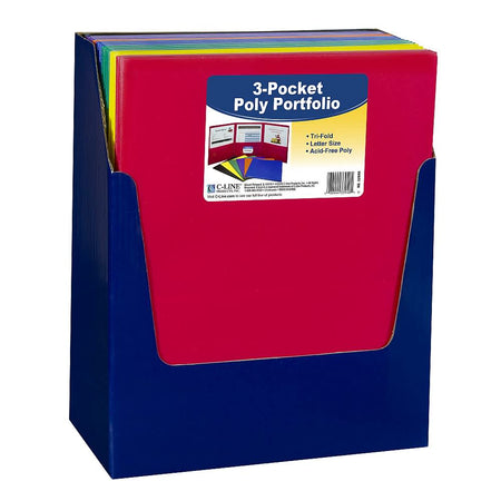 C-Line® 3-Pocket Poly Portfolio, Assorted, Box of 24