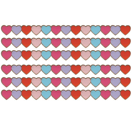 Home Sweet Classroom Hearts Die-Cut Border Trim, 35 Feet Per Pack, 6 Packs