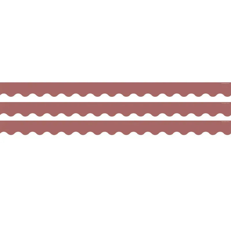Deep Rose Scalloped Rolled Border Trim, 50 Feet, 3 Rolls
