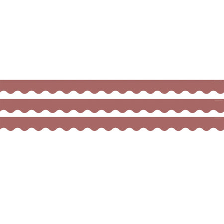 Deep Rose Scalloped Rolled Border Trim, 50 Feet, 3 Rolls