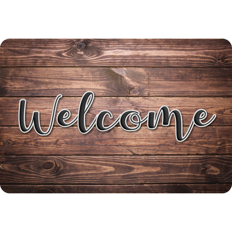 The Original Fun Mat&trade;, Welcome Mat, 15.5" x 23.5", Rustic Wood Welcome