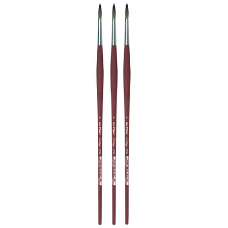 COLLEGE Student Brush, Synthetic, Acrylic & Oil, Round, Series 8730, Size 8, Pack of 3