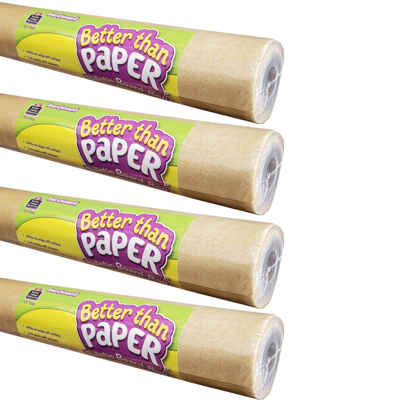 Better Than Paper&reg; Bulletin Board Roll, 4' x 12', Parchment, Pack of 4