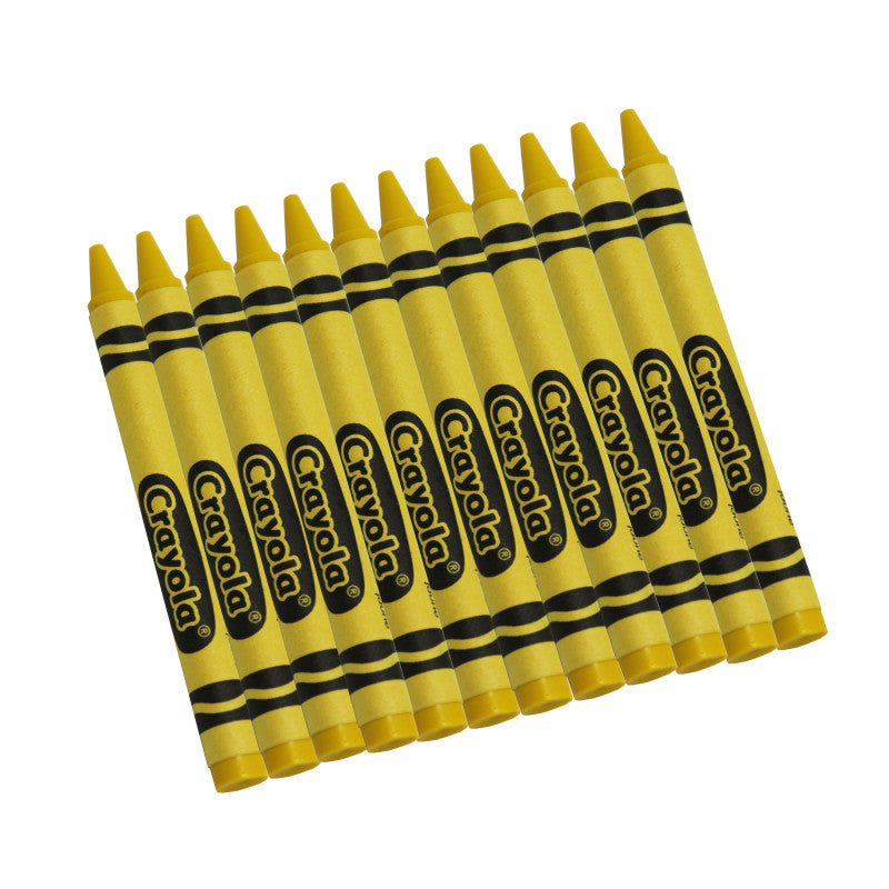 Bulk Crayons, Yellow, Regular Size, 12 Count