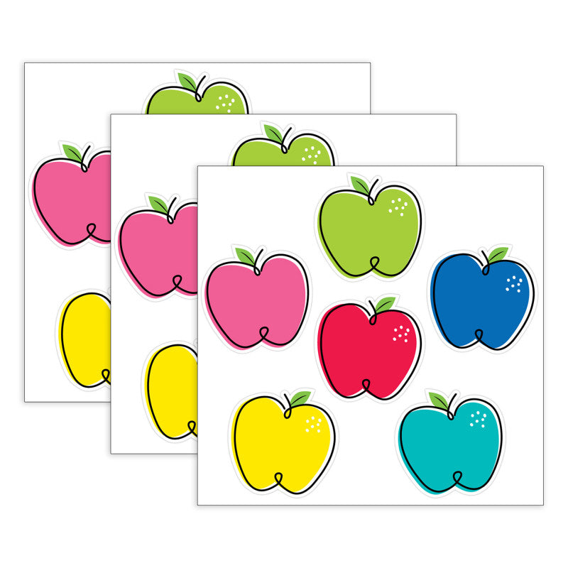 Core Décor Doodle Apples 6" Designer Cut-Outs, 36 Per Pack, 3 Packs