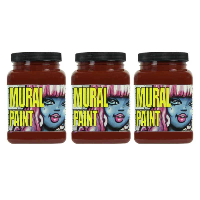 Mural Paint, Pint, Dirt (Burnt Sienna), Pack of 3