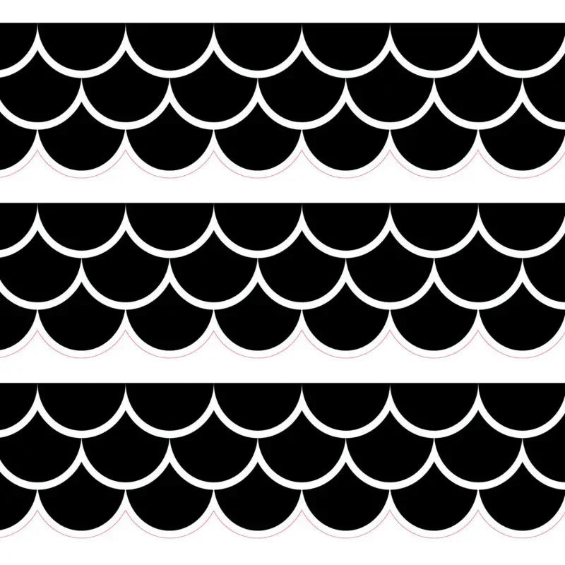 Black Scallops EZ Border&trade;, 48 Feet Per Pack, 3 Packs