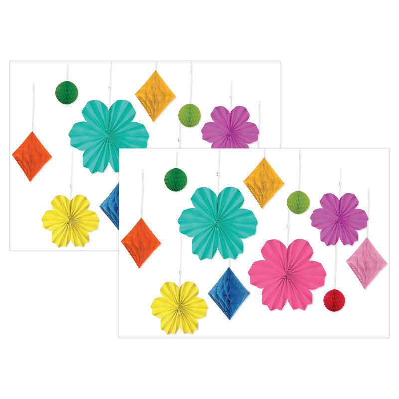 Happily Ever Elementary Retro Remix Flowers and Twinkles Dimensional Accents Per Set, 2 Sets