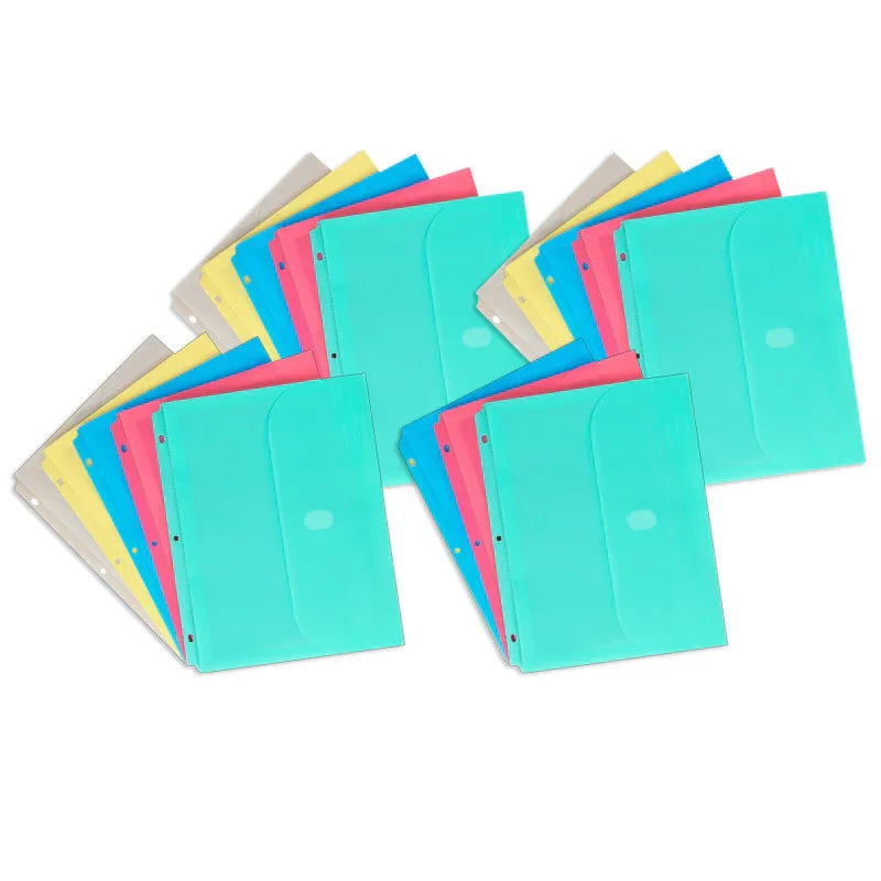 Binder Pocket, Side Loading, Assorted, Pack of 18