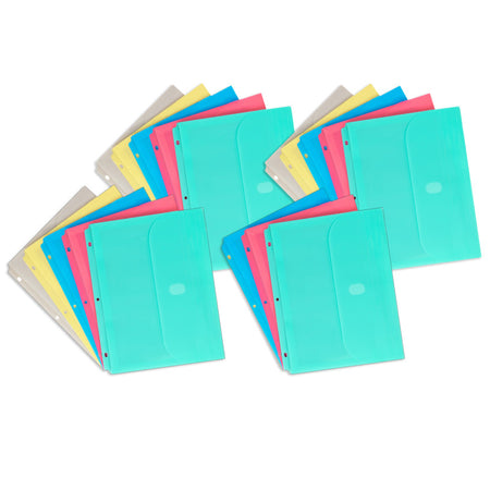 Binder Pocket, Side Loading, Assorted, Pack of 18