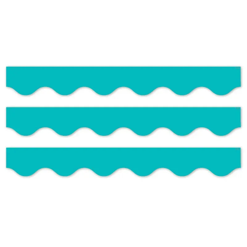 Core Decor Turquoise Wavy EZ Border, Bulletin Board Border, 48 Feet Per Pack, 3 Packs