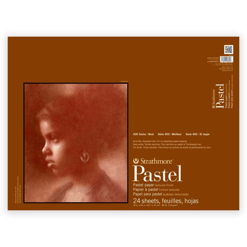 400 Series Pastel Paper Pad, Glue Binding, 24 Sheet, 18x24 inch, 1 Count