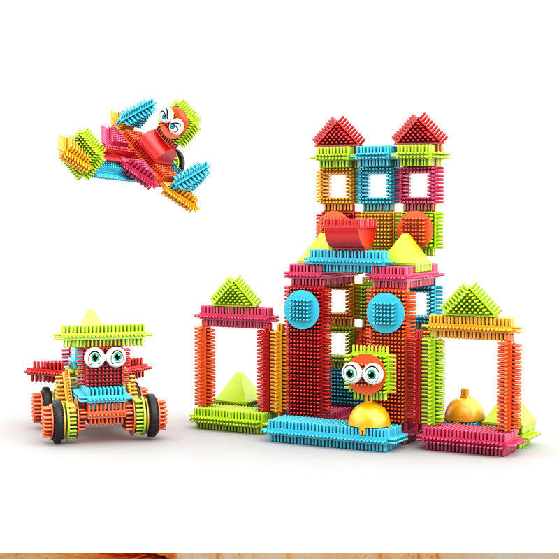 Bristle Shape 3D Building Blocks, Assorted Colors, 144 Pieces