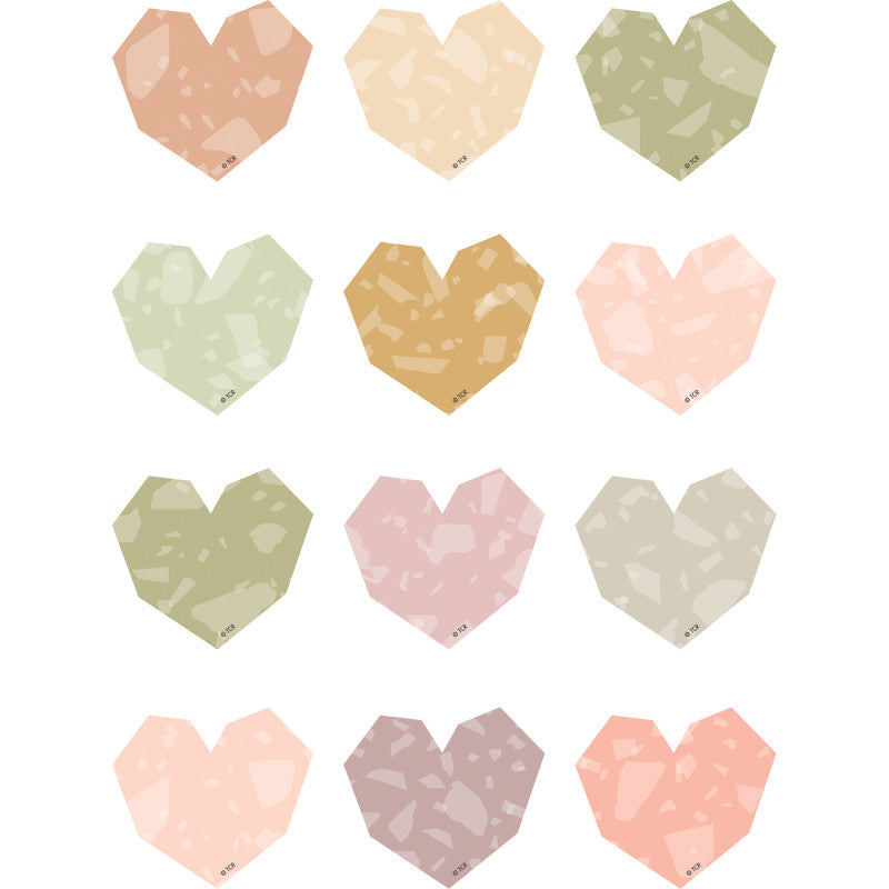 Terrazzo Tones Hearts Mini Accents, Pack of 36