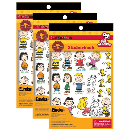 Peanuts&reg; Sticker Book, 410 Stickers, Pack of 3