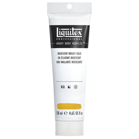 Professional Heavy Body Acrylic Paint, 138 mL Tube, Iridescent Bright Gold