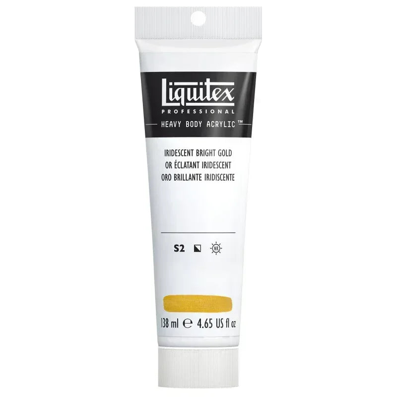 Professional Heavy Body Acrylic Paint, 138 mL Tube, Iridescent Bright Gold
