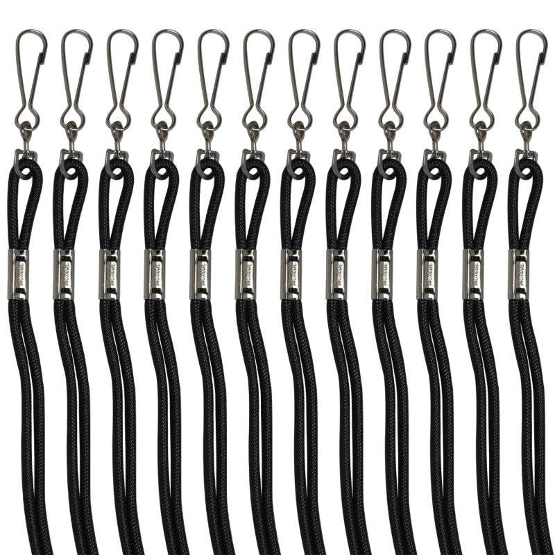 Lanyards, Black, Pack of 12