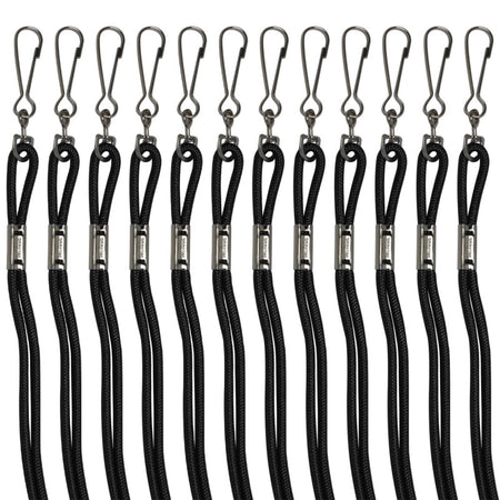 Lanyards, Black, Pack of 12