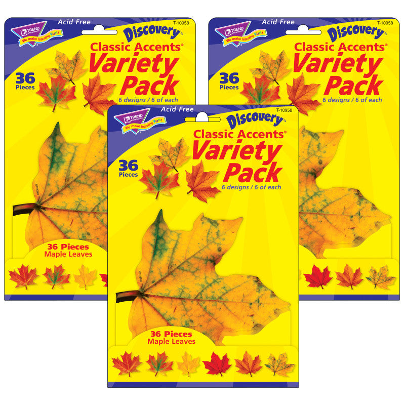 Maple Leaves Classic Accents&reg; Variety Pack, 36 Per Pack, 3 Packs