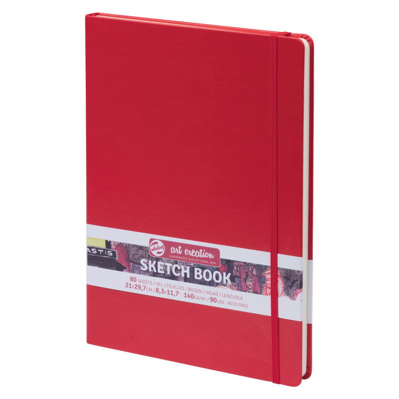 Sketchbook, 80 Sheets, 90lbs, Red Cover, 8.3" x 11.7" (A4)