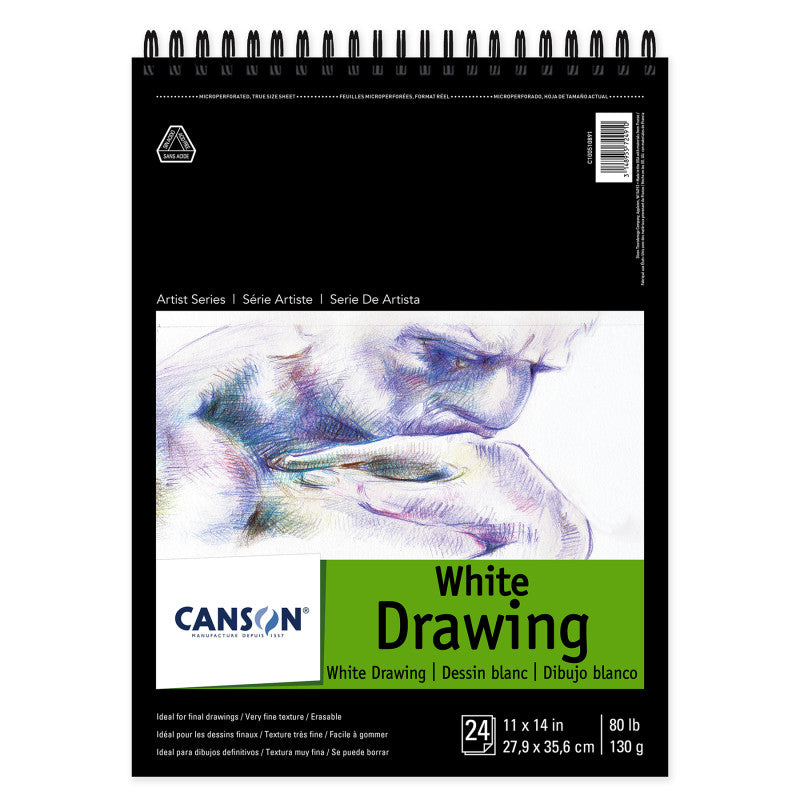 Artist Series Drawing Pad, Bright White, Top Wire Binding, 24 Sheet, 11x14 inch, 1 Count