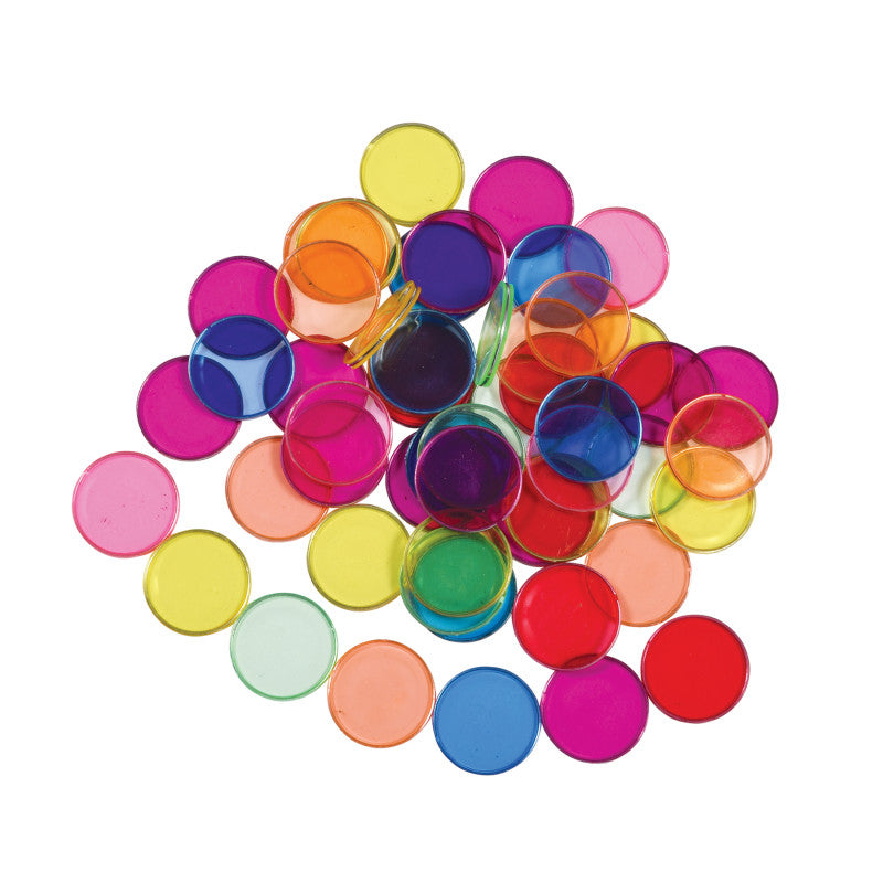 Transparent Plastic Counters - Steel-Ringed - Set of 50