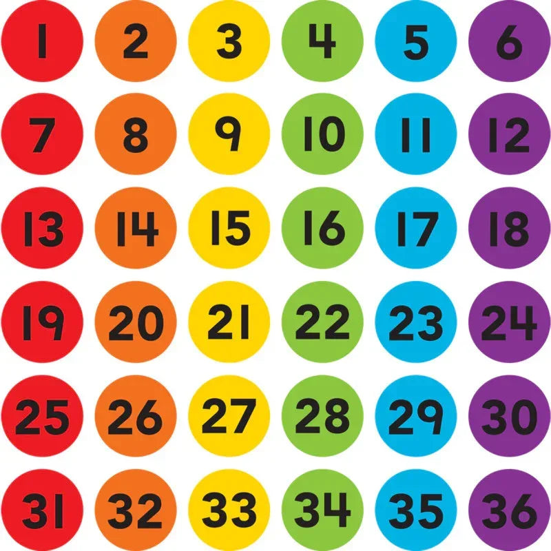 Spot On&reg; Numbers 1&ndash;36 Carpet Markers, 4"