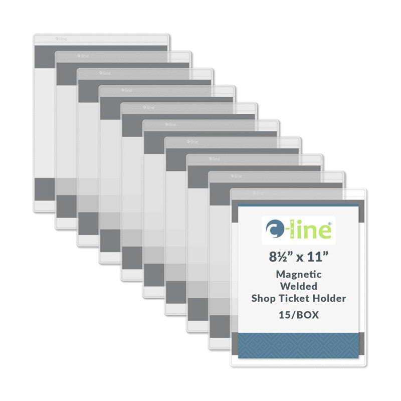 Magnetic Shop Ticket Holders, 8.5" x 11", 15-Pack