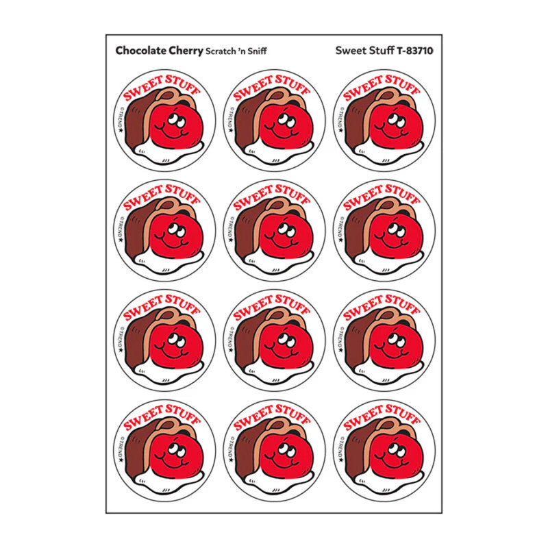 Sweet Stuff/Chocolate Cherry scent Retro Scratch 'n Sniff Stinky Stickers&reg;, 24 ct.