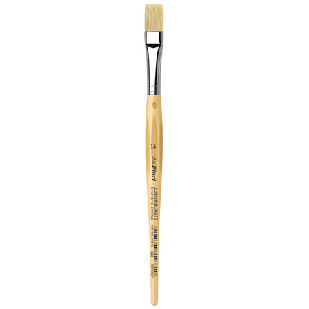 JUNIOR BORSTE Synthetic Student Brush, Synthetic, Tempera, Flat, Series 329, Size 14