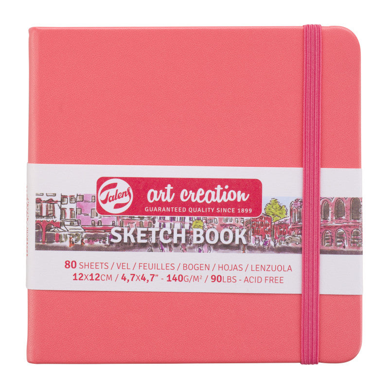 Sketchbook, 80 Sheets, 90lbs, Coral Red Cover, 4.7" x 4.7" 3f382fabded0930a624e0ffbae54f439329de528