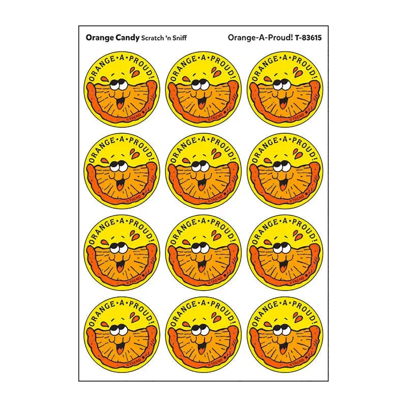 Orange-A-Proud!/Orange Candy Scented Stickers, Pack of 24