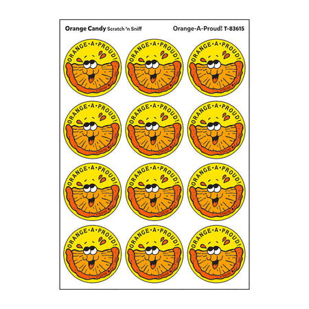 Orange-A-Proud!/Orange Candy Scented Stickers, Pack of 24