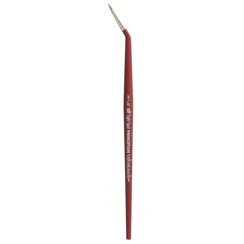 Velvetouch Minitightspt Brush, Synthetic Bristles, Short Handle Mixed Media Paintbrush, Scarlet, Size 3/0, 1 Count