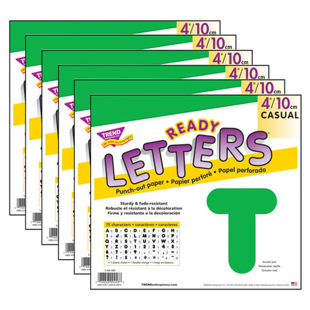 Green 4" Casual Uppercase Ready Letters&reg;, 6 Packs