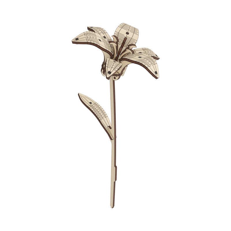 Lily Wooden Flower Model Kit, 26 Pieces
