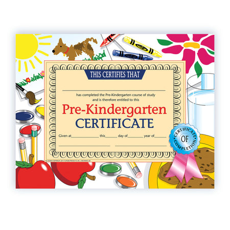 Pre-Kindergarten Certificate, 8.5" x 11", Pack of 30