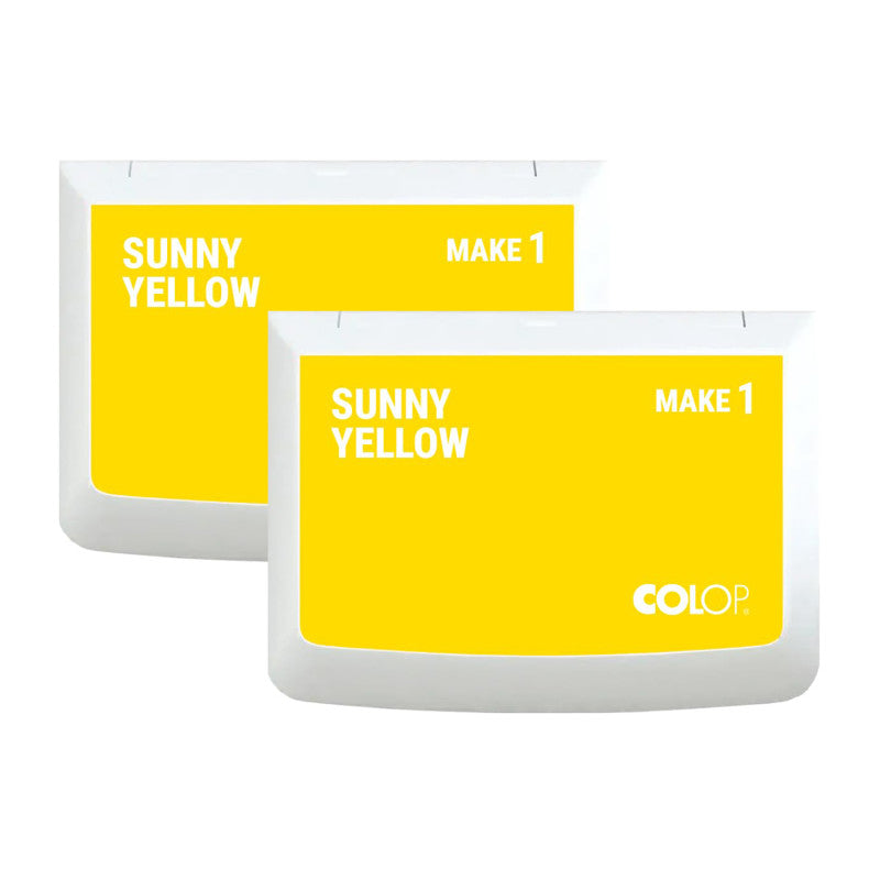 Make 1 Water-Based Acid-Free Craft Ink Stamp Pad, 3.5 x 2 Inches, Sunny Yellow, 2 Pack
