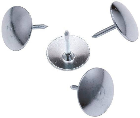 Steel Thumb Tacks, 7/16 Inch Head, Silver, Box of 100, (3TT)