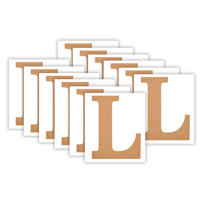 MDF Letter, L, 5 Inch, Pack of 12